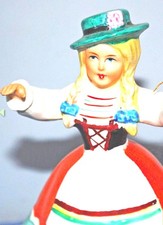 Vintage German Dancing Girl Figurine Music Box, Hand-Painted Porcelain picture