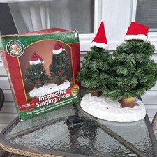 Vintage Gemmy Interactive Singing Trees Christmas Holiday Motion Decor 1998 Rare picture