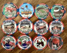 Twelve Various Sports LTD Chips From Harrah’s Las Vegas Casino picture