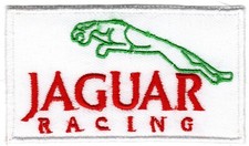 Jaguar Racing White Embroidered Iron On Car Patch *New* #293 picture