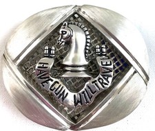 Artisan made Paladin Have Gun Will Travel  sterling silver belt buckle Lge. picture
