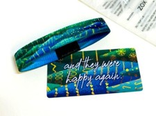 ZOX **AND THEY WERE HAPPY AGAIN** Silver Single medium NIP Wristband w/Card picture