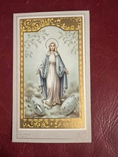 Vintage Catholic Holy Card - Gilded - Our Lady of the Miraculous Medal 1950's picture
