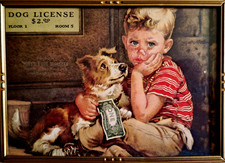 Vintage Portland Oregon Advertising Tony's Food Markets Boy & Dog $2 License picture