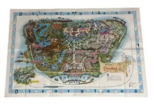 Rare 1962 Disneyland Park Map Large Color Tourist Map 30 x 44 1/2 inches picture
