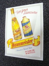 Circa 1940s Braumeister Cone Top & Bottle Sign, Milwaukee, Wisconsin picture