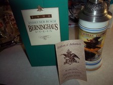 Anheuser-Busch 1990 Berninghaus BUDWEISER BEER LIDDED STEIN Merry Christmas picture