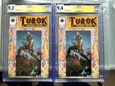 Turok #1 Chromium CGC 9.4 & 9.2 Signed Bart Sears JSA Auto - VALIANT ACCLAIM picture