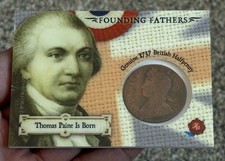 2025 Historic Autographs Founding Fathers 1737 British Half Penny Coin 5 G2U picture