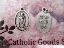 St. Saint Matthew - Pray for Us - Italian Antique Silver tone Ox 1 inch Medal  picture