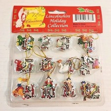 Vtg Lincolnshire 12 Days of Christmas Mini Polystone Ornaments Dated 1997 picture