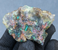 50 gr Rare Chrysocolla With Copper In Chalcedony Slab Rought Collector Pieces picture