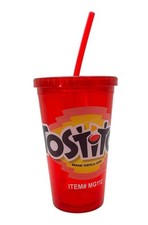 Rare Tostitos Tortilla Chips Clear Red Tumbler Cup w/ Lid & Straw Advertising picture