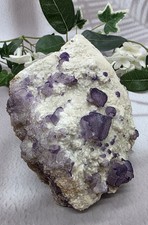 Large Fluorite on Barite Cabinet Specimen – Purple Cubic Crystals – 3 lb Natural picture