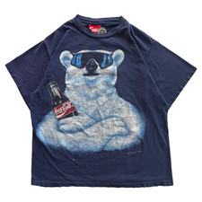 Vintage 1994 Coca Cola Coke Soda Polar Bear Tee Size XL Navy Blue Single Stitch picture