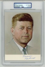 Norman Rockwell ~ Signed Autographed John F. Kennedy Print ~ PSA DNA Encased picture