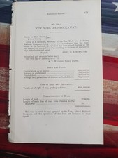 1874 Train Report NEW YORK & ROCKAWAY RAILROAD  10 Miles Jamaica To Far Rockaway picture