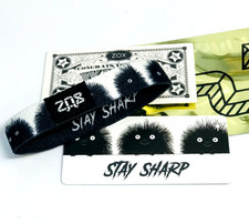 ZOX *STAY SHARP* Silver Single Med Goldie Wristband w/Card & WHITE STAR CARD picture
