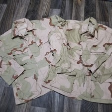 U.S Military 3 Color Desert Camo BDU Coat Medium Short Combat Lot Of Two picture
