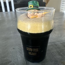Green Hat Leprechaun Playing Flute Inside Miniature Glass “Into The Black” picture
