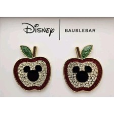 Disney X Baublebar Stud Earrings Apple Mickey Villain Gems Glitter Enamel picture