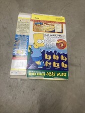 1997 Kelloggs Canada Flat Corn Pops Cereal Box With The Simpsons 5-6 Premiums picture