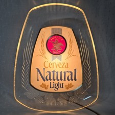 Vintage Natural Light Beer Lighted Bar Sign Anheuser Busch Cerveza Acrylic picture