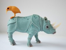 Perfect marriage - weird sculpture gift for couple, rhino and bird family statue picture