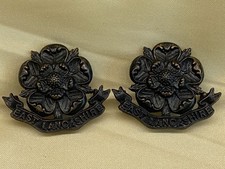 Genuine pair East Lancashire Regiment Officers OSD Collar badges picture