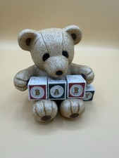 Stitch by Gund Baby Teddy Bear ABC Blocks Bank Coin Piggy Bank Korea VTG picture