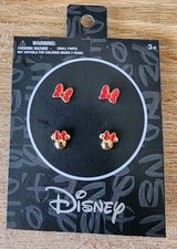 Adorable Pair Set of 2 Yellow Gold Tone Disney Minnie Mouse Stud Earrings picture