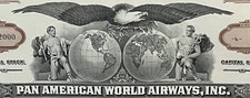 Vintage Pan American World Airways Stock Certificate ✈️ Trippe Signed Capital picture