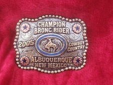 RODEO PROFESSIONAL BRONC RIDING CHAMPION TROPHY BUCKLE☆ALBUQUERQUE NM☆2005☆540 picture