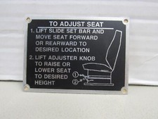 US Military HMMWV Driver Data Plate Seat Adjuster for Highback Seats Humvee NOS picture