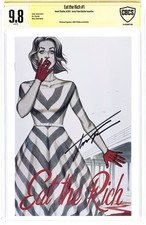 Eat The Rich 1E Frison Partial B&W 1:25 Variant CBCS 9.8 Signed Frison 2021 picture