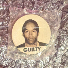 RARE- Vintage 90s OJ Simpson Guilty Not Guilty Metal POG Slammer Double Sided picture