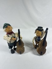 Vintage Casy Boys C Casagrande Wood Musician Figurines Pair Bass Ges Gesch picture