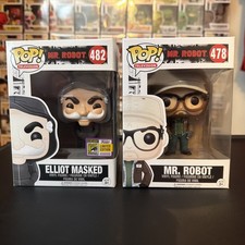 Funko Pop Mr. Robot: Elliot Masked 482 Exclusive and Mr Robot 478 2017 Vaulted picture