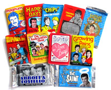 VINTAGE WAX  & FOIL PACK LOT 11 DIFF. SEALED CARD PACKS Gilligan-Magnum-Chips+++ picture