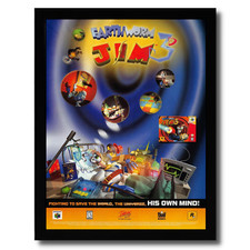 1999 Earthworm Jim 3D Framed Print Ad/Poster Original N64 Doug TenNapel Wall Art picture