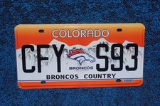 Colorado BRONCOS Football License Plate NFL picture
