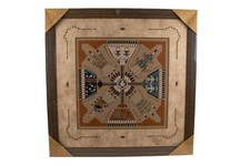 Large Navajo Sand Painting Art Framed Signed 29x29