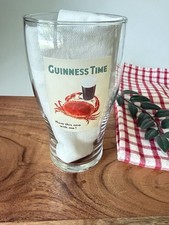 Guinness Time Crab Pint Glass John Gilroy Advertising Art Beer Glass picture