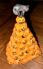 Halloween Morphing Light Up Stacked PUMPKINS Black Cat  Video in listing spooky picture