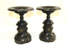 Antique Pair of Black Basalt Garnishments picture