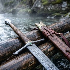 Custom Handmade Damascus Steel Viking Sword Medieval Replica With Scabbard picture