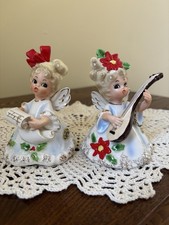 Vintage Christmas Josef Originals Instrument Angel Figurines Tree Ornaments picture