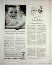 Squibb's Cod-Liver Oil 1936 Vintage Print Advertisement 10x13 Black White picture