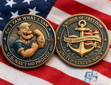 U.S. Navy Popeye I Yam What I Yam Commemorative Challenge Coin picture