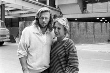Swedish tennis player Bjorn Borg and his Romanian fiancee Maria- 1980 Old Photo picture